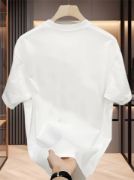 Baskılı Oversize Bisiklet Yaka T-shirt - Beyaz resmi